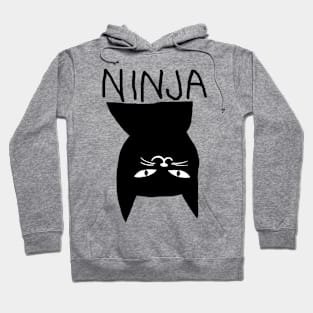 "Ninja Cat" Funny Hand-Drawn T-Shirt | Playful Feline Twist on the Ninja Theme Hoodie